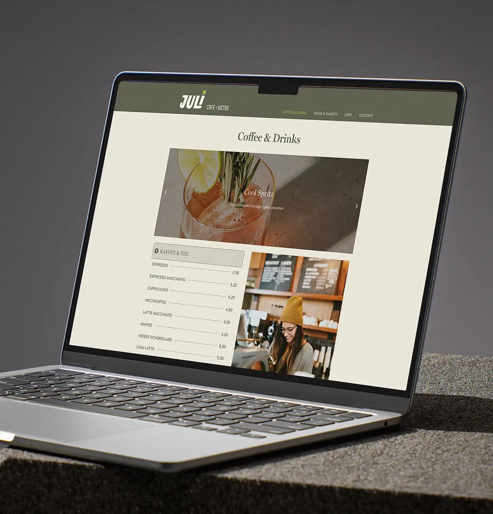 Cafe Juli Website Macbook